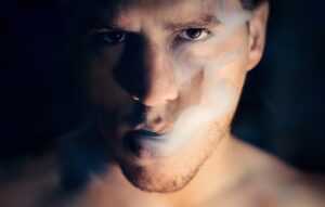 man, smoke, portrait